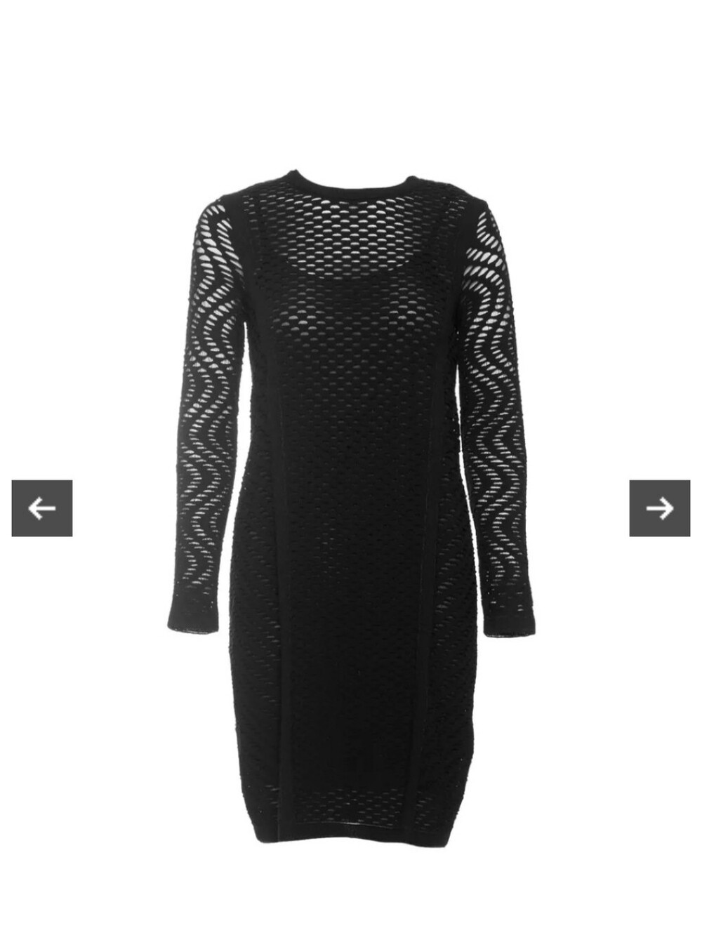 Missoni Black Long-Sleeve Openwork Knit Sheath Dress